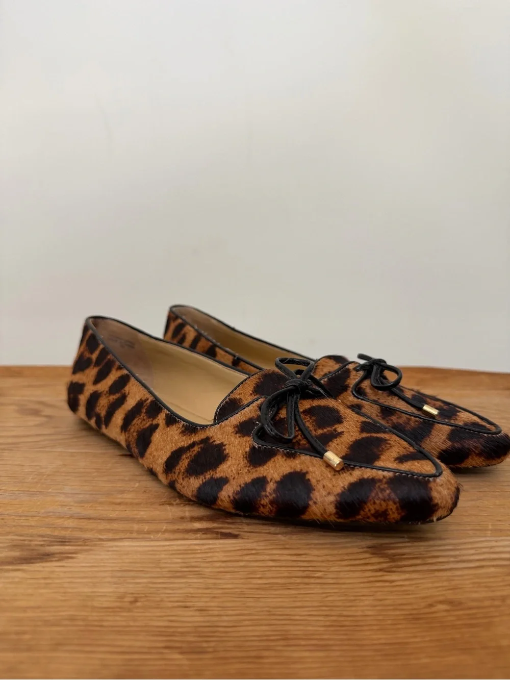 Talbots Driving Loafers Cheetah Print Calf Hair Leather Flats Shoes Women’s 7